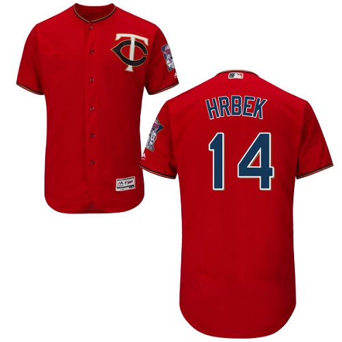 Twins #14 Kent Hrbek Red Flexbase Authentic Collection Stitched MLB Jersey - Click Image to Close